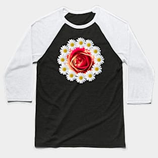 Roses Flower Daisy Pattern Floral blossom bloom Baseball T-Shirt